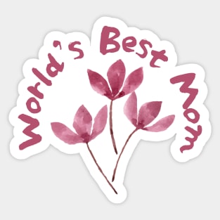 World's Best Mom - Pink Cherry Blossoms Sticker